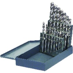 Drill Set 15 Piece 1/16 to 1/2 by 32nds Jobber Length Cobalt M42 Bright Made In U.S.A.