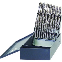 Drill Set 29 Piece 1/16 to 1/2 by 64ths Jobber Length High Speed Steel Black Oxide Made In U.S.A.
