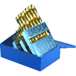 Drill Set 29 Piece List 1/16 to 1/2 by 64ths Jobber Length High Speed Steel TiN Made In U.S.A.