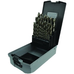 Drill Set 29 Piece 1/16 to 1/2 by 64ths Jobber Length High Speed Steel Bright Made In U.S.A.