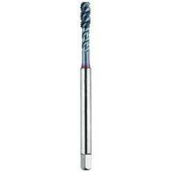 #10-24 Semi-Bottoming H3 HPT High Performance Tap Spiral Flute-DIN Length 3 Flutes Powder Metallurgy High Speed Steel TiCN Made In U.S.A.