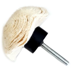 1" White Felt Goblet Buff - 1/4" Shank