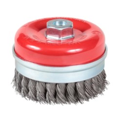 Original Cup Brush With Ring - Twist-Knot - Mild-Steel - 5" x 5/8"-11 - 9,000 rpm - Clamshell Pkg
