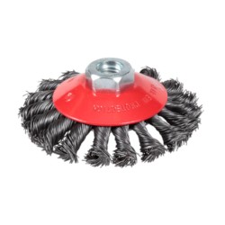 Original Saucer Cup Brush - Twist-Knot - Mild-Steel - 4-1/2" x 5/8"-11 - 12,500 rpm - Clamshell Pkg