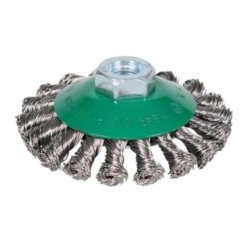 Original Saucer Cup Brush - Twist-Knot - Stainless-Steel - 4-1/2" x 5/8"-11 - 12,500 rpm - Clamshell Pkg