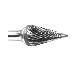 Carbide Burr SM-1 Cone Shape 1/4" Diameter 1/2" Long 1/4" Shank Double Cut