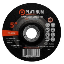 Dualmax Cut & Grind Disc - Type 27 - Steel/SS - A46UBF - 4-1/2" x 5/64" x 7/8" - 13,300 rpm