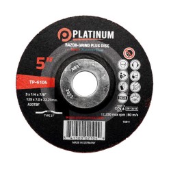 Razor-Grind Plus Discs - Type 27 - Steel/SS - A20TBF - 5" x 1/4" x 7/8" - 12,250 rpm