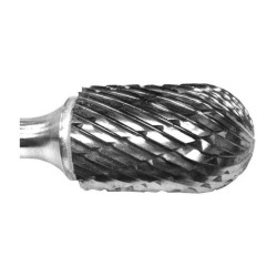 Carbide Burr SC-3L6 Cylinder Shape Radius End 3/8" Diameter 3/4" Long 1/4" Shank Double Cut 6" Long Shank