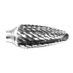 Carbide Burr SF-3 Tree Shape Radius End 3/8" Diameter 3/4" Long 1/4" Shank Double Cut