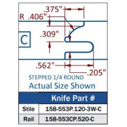 Multi Profile Insert Carbide Cabinet Door Rail Insert Knife Thumbnail Profile