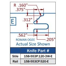 Multi Profile Insert Carbide Cabinet Door Rail Insert Knife Cove and Bead Profile