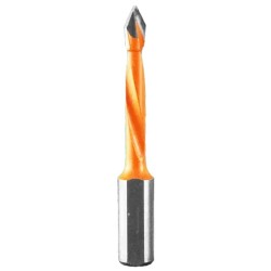 V-Point Dowel Drill Bit 8mm Diameter 27mm Cutting Edge 2 Flute 57mm Long 10mm Shank LH Industrial Series