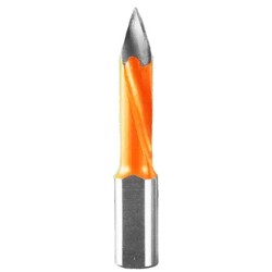 Thru Point Dowel Drill Bit 5/16" Diameter 30mm Cutting Edge 2 Flute 55mm Long 8mm Shank LH Industrial Series