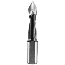 Thru Point Dowel Drill Bit 5/16" Diameter 30mm Cutting Edge 2 Flute 55mm Long 8mm Shank RH Industrial Series