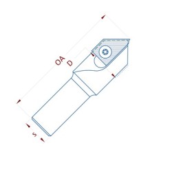 Insert Corner Clean Out Router Bit 26mm Diameter 1 Flute 3-1/2" Long 3/4" Shank With Profile F