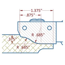 Raised Panel Cutter 150mm Diameter 3 Wing 1-3/8" Depth of Cut 1-1/4" Bore Counter Clockwise with Profile B