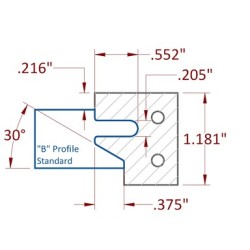 Stile & Rail Cutter 120mm Diameter 30mm Cutting Edge 4 Wing 1-1/4" Bore Clockwise with Profile B