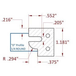 Stile & Rail Cutter 120mm Diameter 30mm Cutting Edge 4 Wing 1-1/4" Bore Clockwise with Profile D