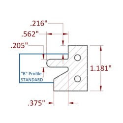 Stile & Rail Cutter 120mm Diameter 30mm Cutting Edge 3 Wing 1-1/4" Bore Counter Clockwise with Profile B