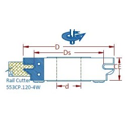 Stile & Rail Cutter 120mm Diameter 30mm Cutting Edge 4 Wing 1-1/4" Bore Counter Clockwise - Tool Only