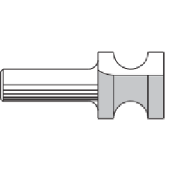 Bull Nose Half Round Bit 2 Flute 1/2" Radius 1/2" Shank