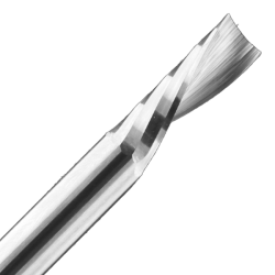 1/4" Diameter x 1-1/4" Long x 3" Overall Length x 1/4" Shank x 1 Flute O-Flute Downcut Spiral Hard Pl Bit