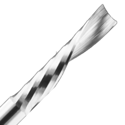 1/4" Diameter x 1-1/4" Long x 3" Overall Length x 1/4" Shank x 1 Flute O-Flute Downcut Spiral Soft Pl Bit