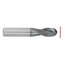 Carbide Ball Nose & Corner Radius End Mill - Up to 1/2" - End Grind Only With ALCrTiN Coating