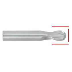 Carbide Ball Nose & Corner Radius End Mill - Up to 1/2" - End & OD Grind