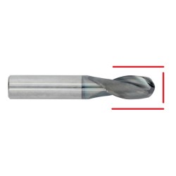 Carbide Ball Nose & Corner Radius End Mill - Up to 1/2" - End & OD Grind With ALCrTiN Coating