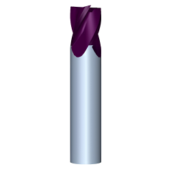 3/16" Diameter 4 Flute 3/8" Cut 2" Length 3/16" Round Shank Single End Square UHP TiALN