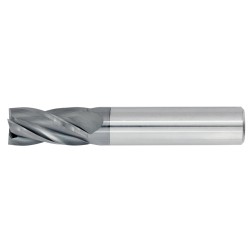 3/8" Diameter 4 Flute 1" Cut 2-1/2" Length 3/8" Round Shank Single End Square TiALN