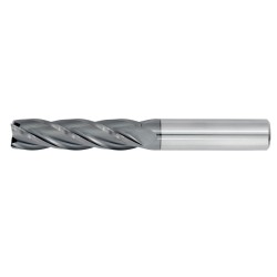 1" Diameter 4 Flute 2-1/4" Cut 5" Length 1" Round Shank Single End Square TiALN
