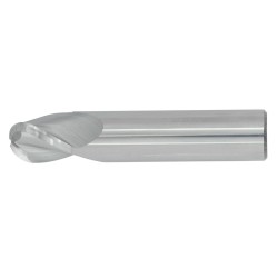 1" Diameter 3 Flute 1" Cut 3" Length 1" Round Shank Single End Ball Nose Uncoated