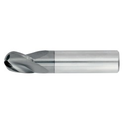1" Diameter 3 Flute 1" Cut 3" Length 1" Round Shank Single End Ball Nose TiALN