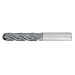 1" Diameter 4 Flute 2-1/4" Cut 5" Length 1" Round Shank Single End Ball Nose TiALN