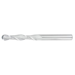 1" Diameter 2 Flute 3" Cut 6" Length 1" Round Shank Single End Ball Nose Uncoated