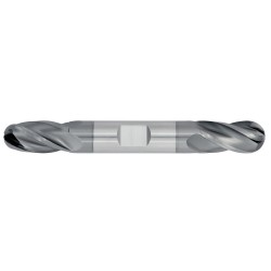 1/2" Diameter 4 Flute 1" Cut 4" Length 1/2" Weldon Shank Double End Ball Nose TiALN