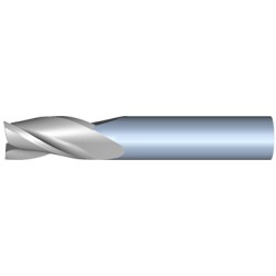 1.5mm Diameter 3 Flute 5mm Cut 38mm Length 2mm Round Shank Single End Square Uncoated