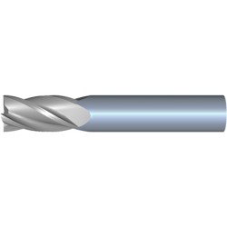 14mm Diameter 4 Flute 30mm Cut 88mm Length 14mm Round Shank Single End Square Uncoated