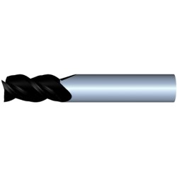 1.5mm Diameter 3 Flute 5mm Cut 38mm Length 2mm Round Shank Single End Square TiALN