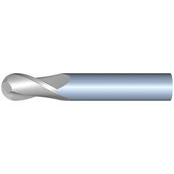 1.5mm Diameter 2 Flute 5mm Cut 38mm Length 2mm Round Shank Single End Ball Nose Uncoated