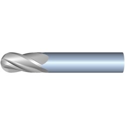 1.5mm Diameter 4 Flute 5mm Cut 38mm Length 2mm Round Shank Single End Ball Nose Uncoated