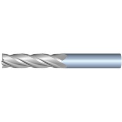 10mm Diameter 4 Flute 38mm Cut 100mm Length 10mm Round Shank Single End Square Uncoated