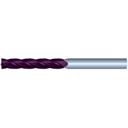 10mm Diameter 4 Flute 75mm Cut 150mm Length 10mm Round Shank Single End Square TiALN