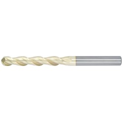 1" Diameter 2 Flute 3" Cut 6" Length 1" Round Shank 45DEG Helix Single End Ball Nose ZrN