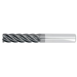 1" Diameter 5 Flute 2-1/4" Cut 5" Length 1" Round Shank Single End .030 Corner Radius TiALN 