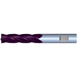 1" Diameter 4 Flute 2-1/4" Cut 5" Length 1" Weldon Shank Single End .030 Corner Radius TiALN