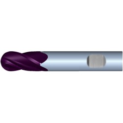 1" Diameter 4 Flute 1-1/2" Cut 4" Length 1" Weldon Shank Single End Ball Nose TiALN